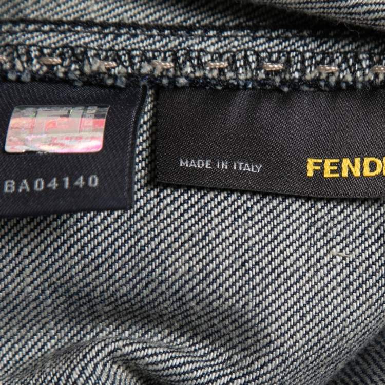 Pre Owned Fendi Vintage Blue Denim Selleria Jeans S Waist 28"
