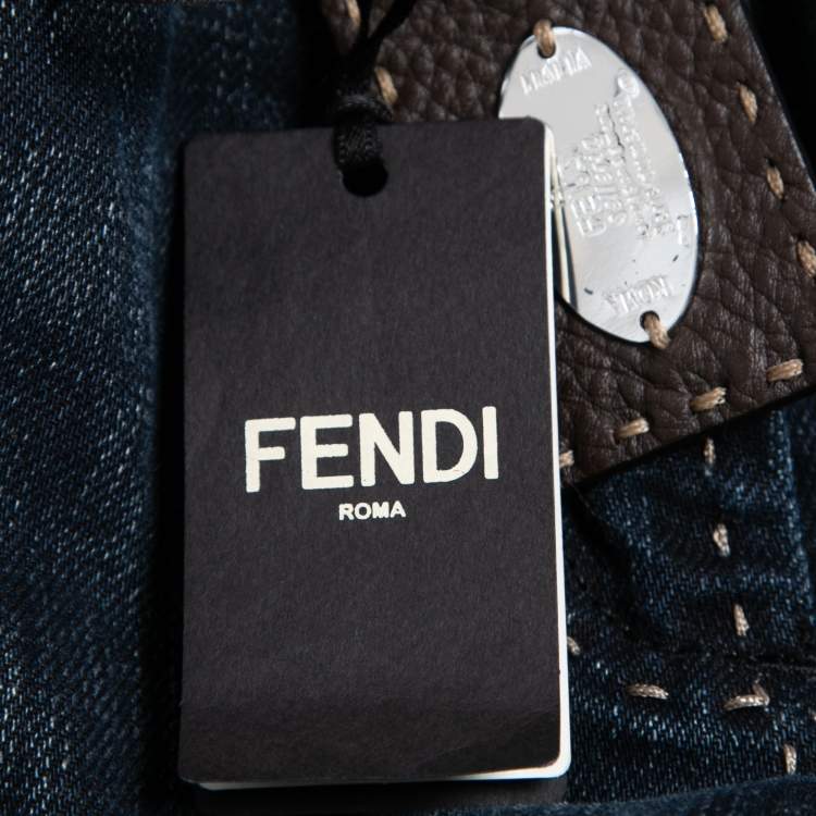 Pre Owned Fendi Vintage Blue Denim Selleria Jeans S Waist 28"