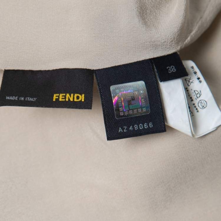 Pre Owned Fendi Vintage Metallic Jacquard Zucca Monogram Zip-Up Jacket S