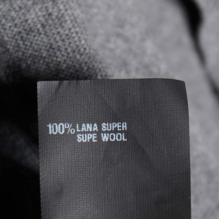 Pre Owned Fendi Grey Wool Neck Tie Detail Pullover L
