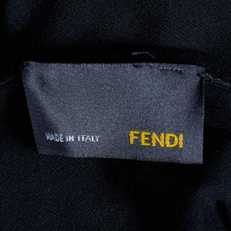 Pre Owned Fendi Color lock Wool & Jersey Fitted Waist Top M