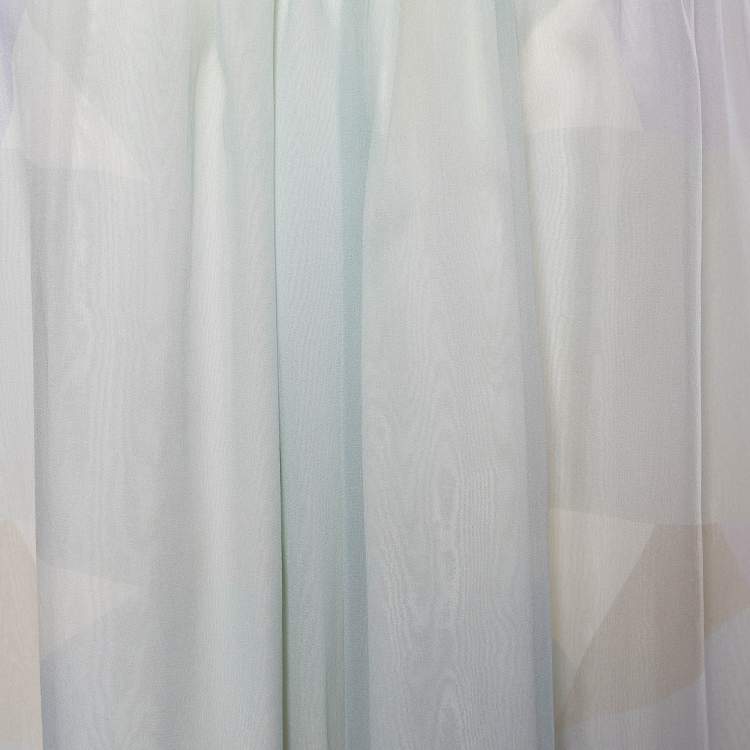 Pre Owned Fendi Multicolour Pastel Silk Chiffon Shift Dress L