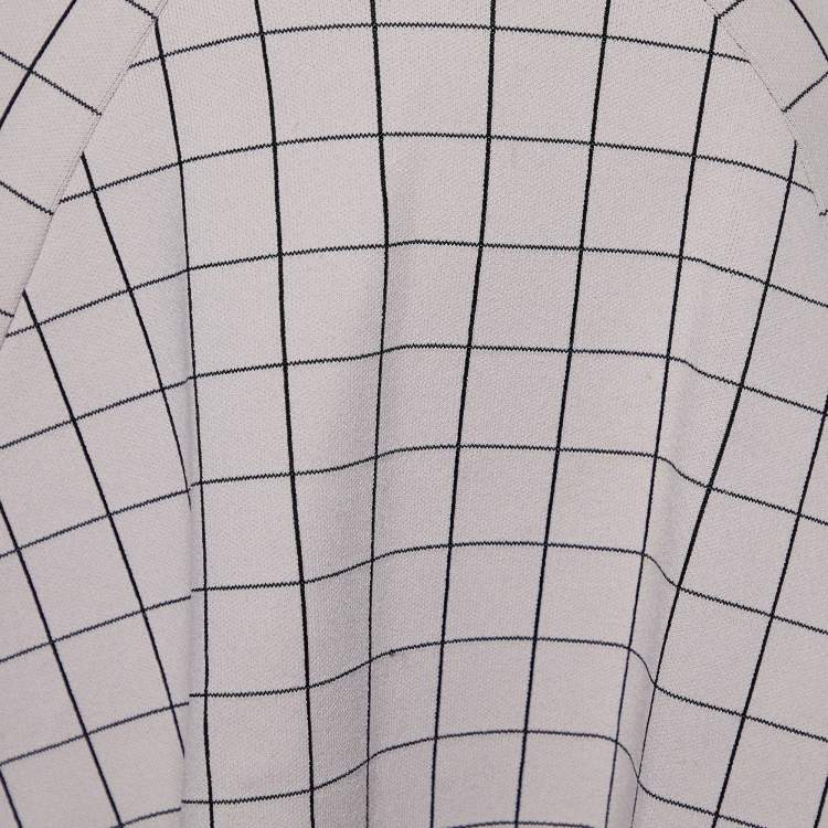 Pre Owned Fendi Pink Square Patterned Knit Skater Mini Skirt M