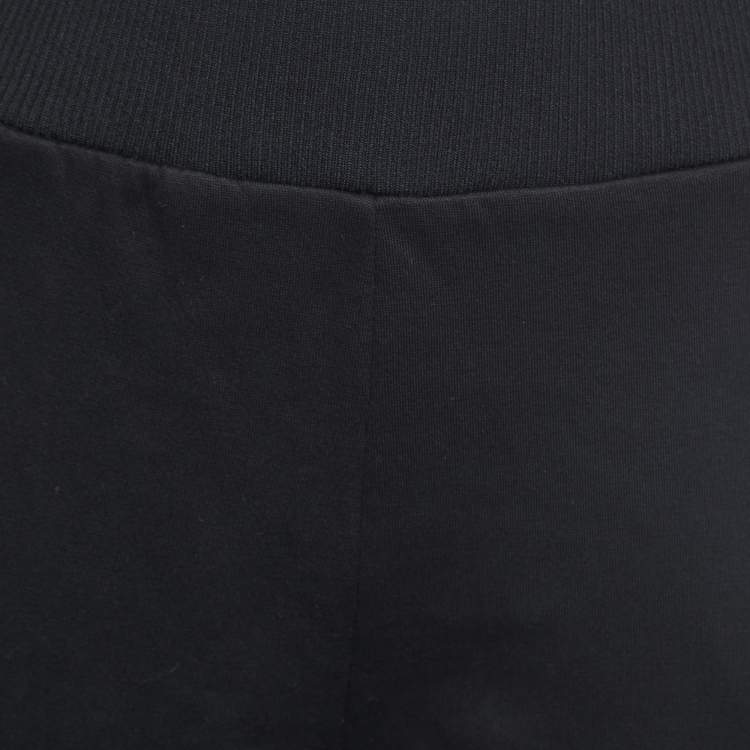 Pre Owned Fendi Black Cotton Logo Trimmed Joggers L