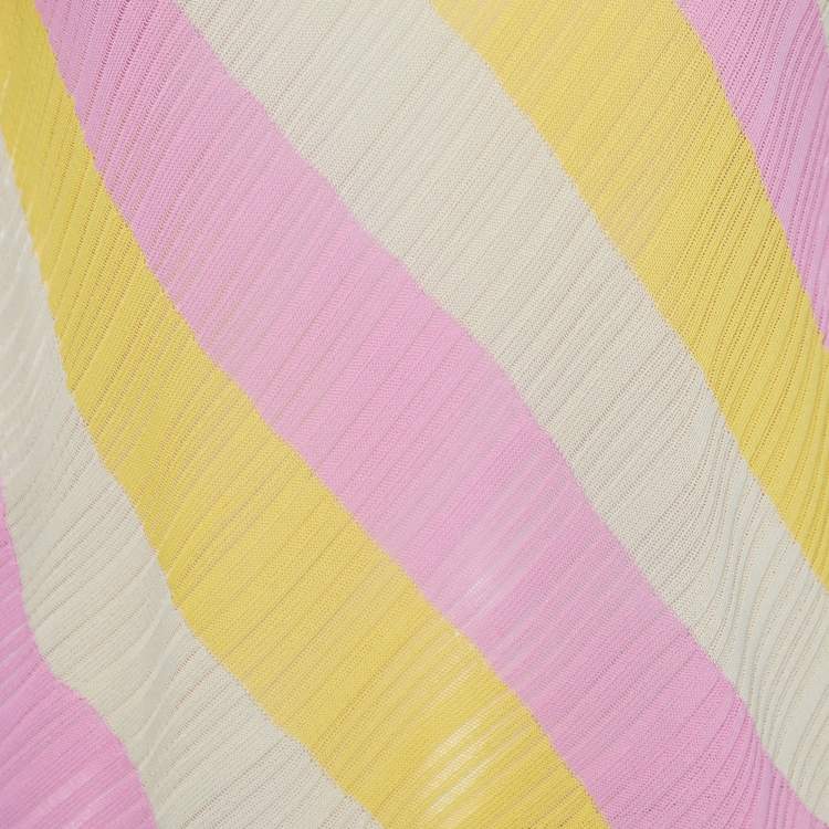 Pre Owned Fendi Maglia Vintage Multicolor Striped Knit Top L