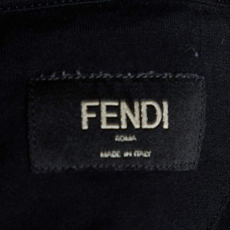 Pre Owned Fendi Black Monster Eye Patch Cotton Knit T-shirt M