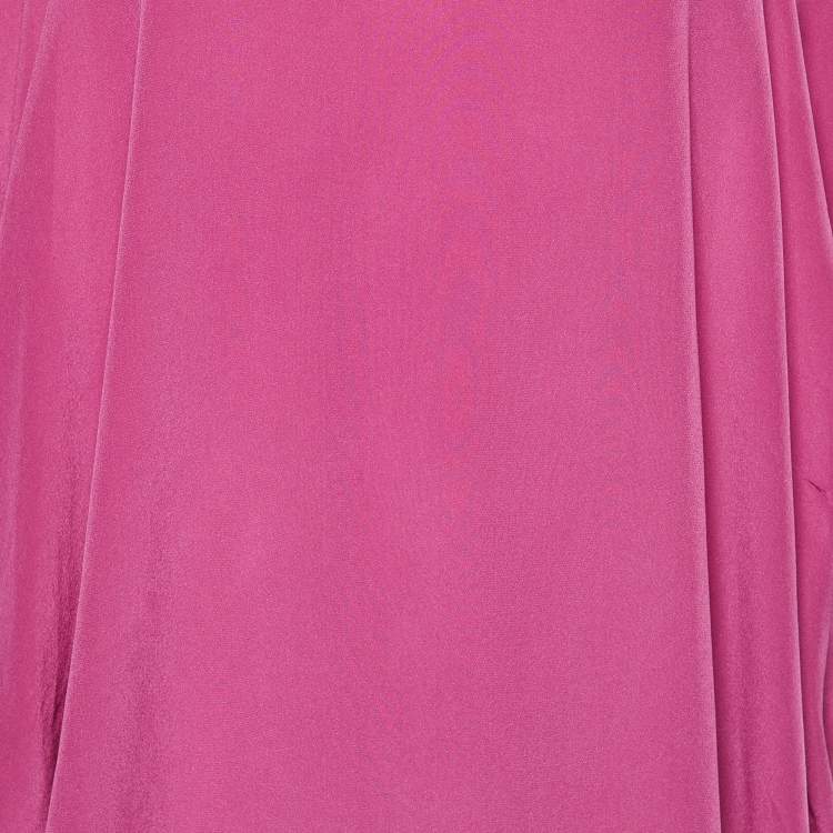 Pre Owned Fendi Pink Silk Pleated Tunic L