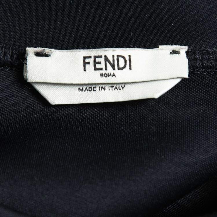 مملوكة مسبقًا Fendi Black Neoprene Pink Monster Eye Sweatshirt S
