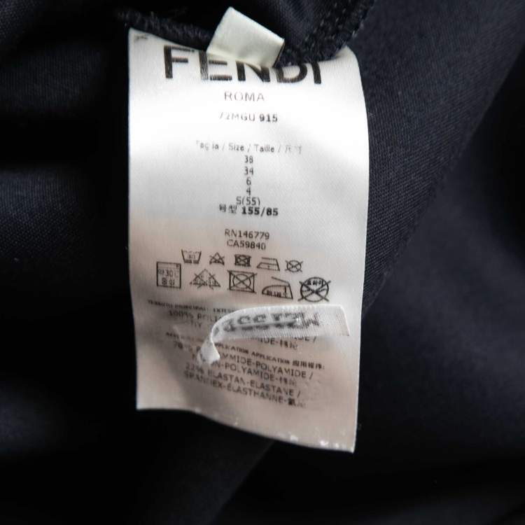 مملوكة مسبقًا Fendi Black Neoprene Pink Monster Eye Sweatshirt S