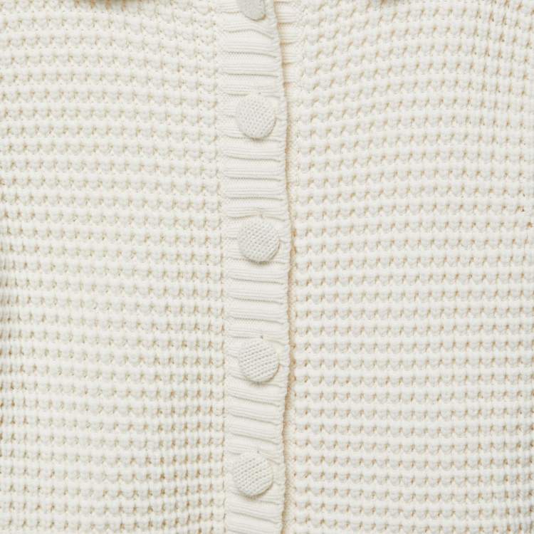 Pre Owned Fendi Cream Cotton Knitted Jumpsuit S
