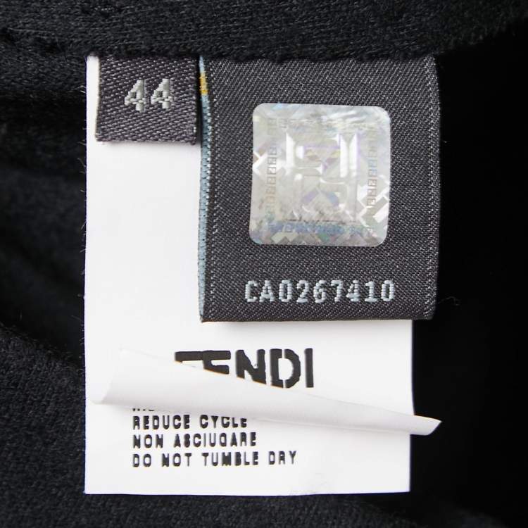 Pre Owned Fendi Black Wool Ruffle Detailed Short Dress M