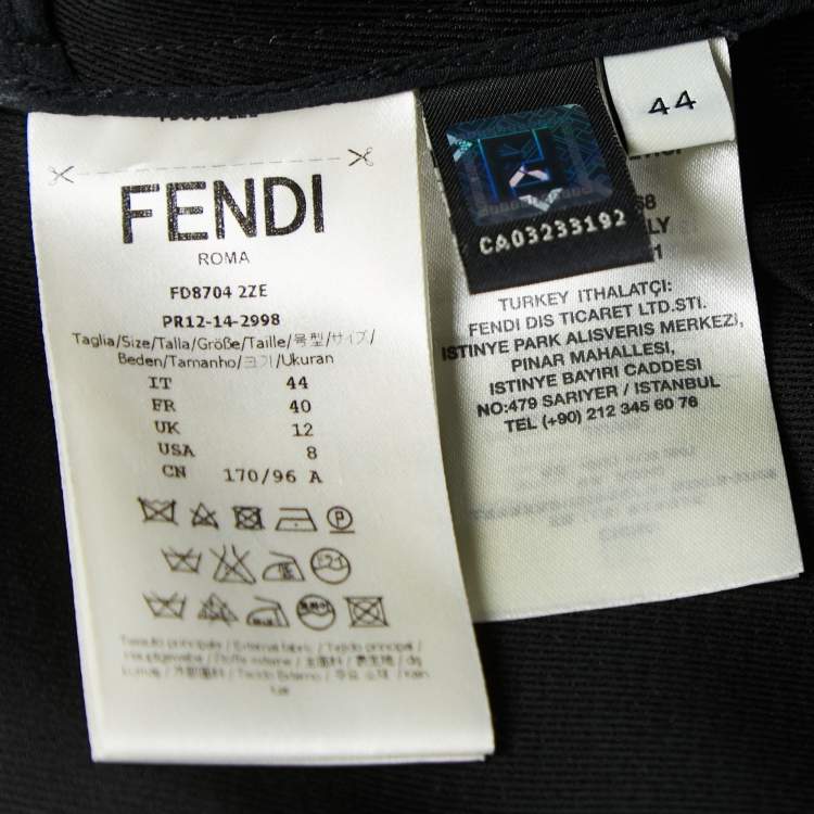 Pre Owned Fendi Black Floral Jacquard Cape Detail Short Jumpsuit M