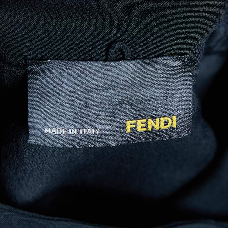 Pre Owned Fendi Color Block Silk Blend Sleeveless Dress M