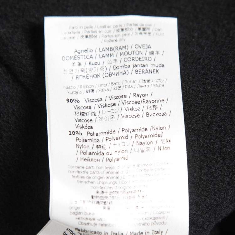 Pre Owned Fendi Black Wool and Mink Fur Zip Front Cropped Jacket S