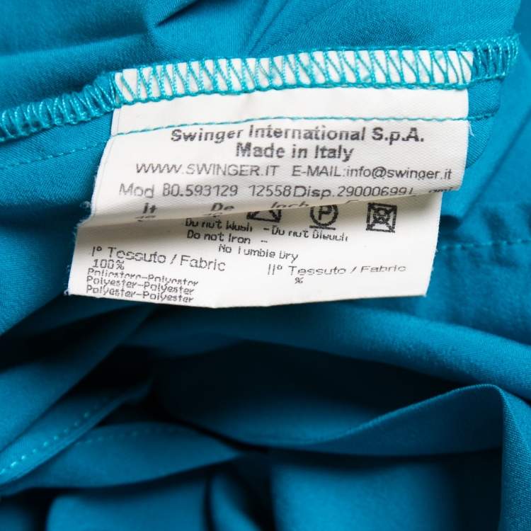 Pre Owned Fendi Blue Crepe Button Front Long Sleeve Tie Detail Shirt Blouse L