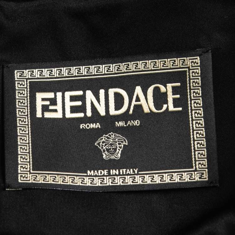 Pre Owned Versace X Fendi Black Jersey Sleeveless Midi Dress S