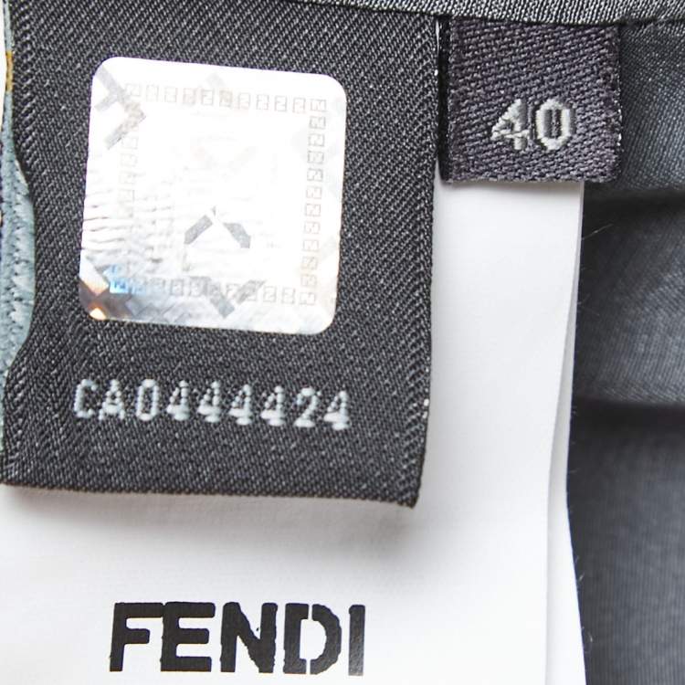 مملوكة مسبقًا Fendi Vintage Grey Wool Drape Detail Knee Length Skirt S