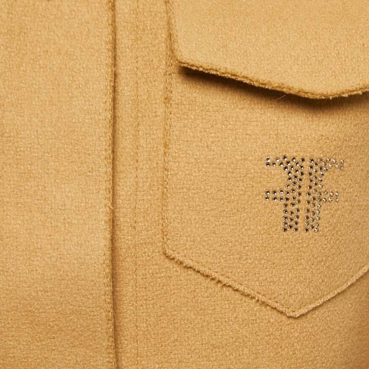 Pre Owned Fendi Beige Wool Button Front Jacket M