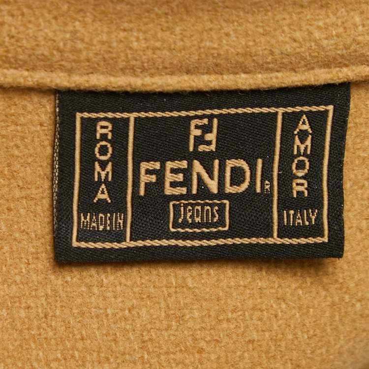 Pre Owned Fendi Beige Wool Button Front Jacket M