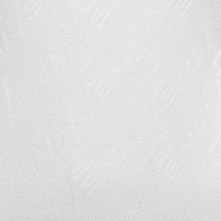 Pre Owned Fendi White Knit Brush Monogram Bodycon Dress M