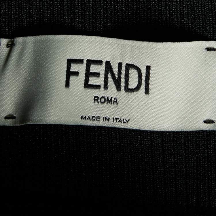 Pre Owned Fendi Brown Zucca Monogram Jacquard Midi Skirt M