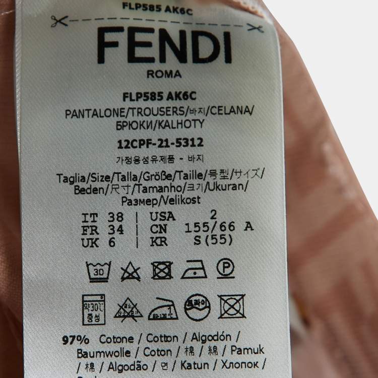 Pre Owned Fendi Pink Monogram Denim Skinny Jeans S