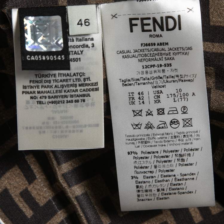 Pre Owned Fendi White Synthetic Coated Button Front Jacket L