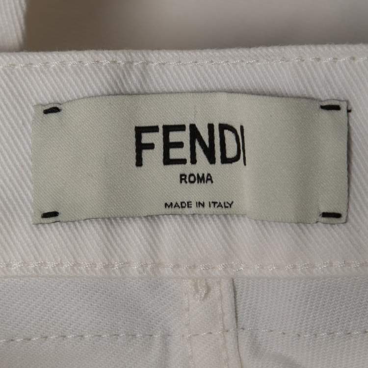 Pre Owned Fendi White Denim Skinny  Jeans M Waist 29"