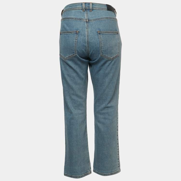 مملوكة مسبقًا Fendi Blue Denim I Love Karl Boyfriend Jeans M Waist 34"