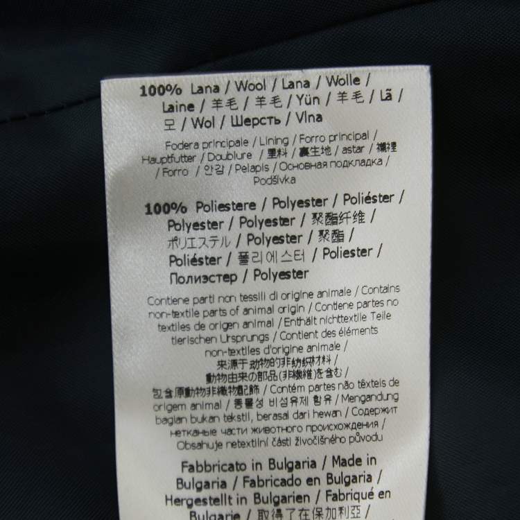 Pre Owned Fendi Navy Blue Wool Single Breasted Blazer S