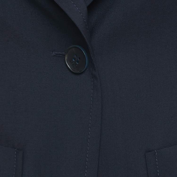 Pre Owned Fendi Navy Blue Wool Single Breasted Blazer S