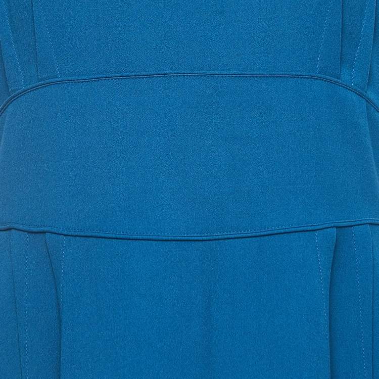 Pre Owned Fendi Blue Crepe Sleeveless Short Dress M