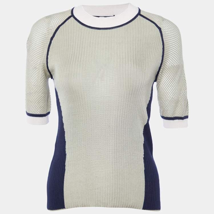 Fendi Olive Green & Black Silk Knit T-Shirt M Fendi | TLC