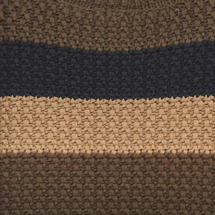 Pre Owned Fendi Brown Striped Knit Top S