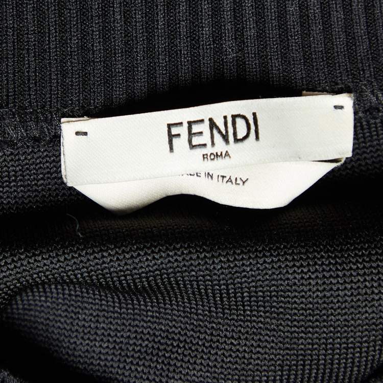 Pre Owned Fendi X Karl Lagerfeld Black Karlito Jersey Sweatshirt M