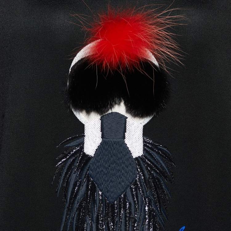 Pre Owned Fendi X Karl Lagerfeld Black Karlito Jersey Sweatshirt M
