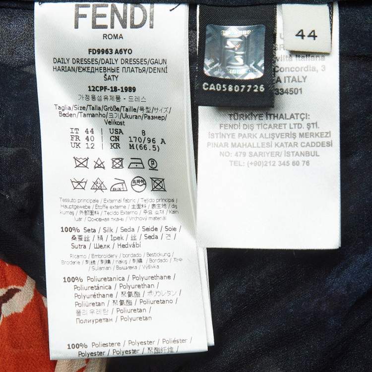 Pre Owned Fendi Multicolor Parakeet Print Silk Embellished Tiered Maxi Dress M