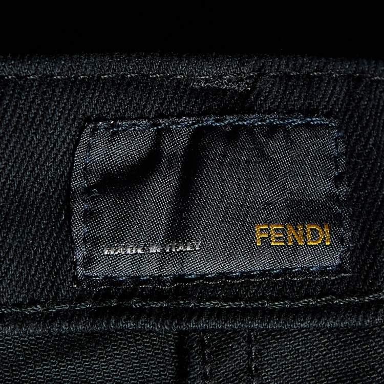 Pre Owned Fendi Black Denim Skinny Jeans M