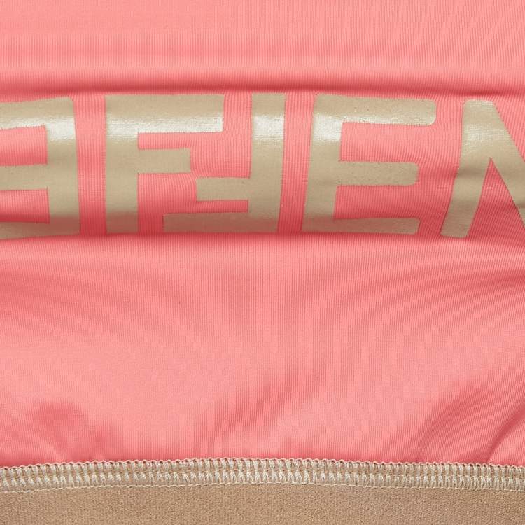 Pre Owned Fendi Pink Logo Printed Jersey Track Suit Set S/XS