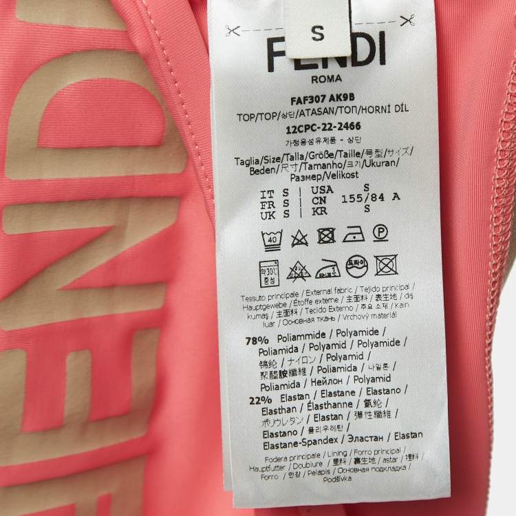 Pre Owned Fendi Pink Logo Printed Jersey Track Suit Set S/XS
