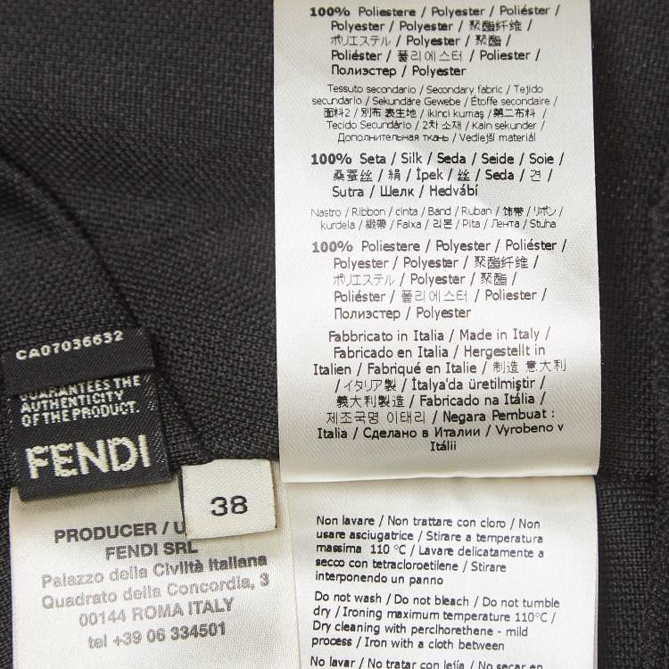 Pre Owned Fendi Black Knit Logo Paneled Midi Dress S