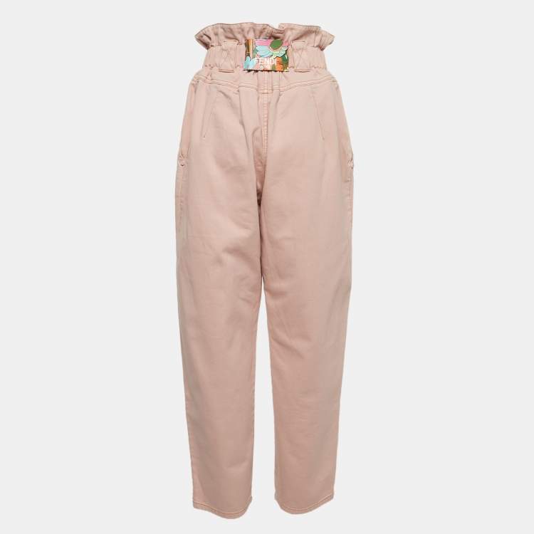Pre Owned Fendi Pink Denim High Waist  Jeans M Waist 26"
