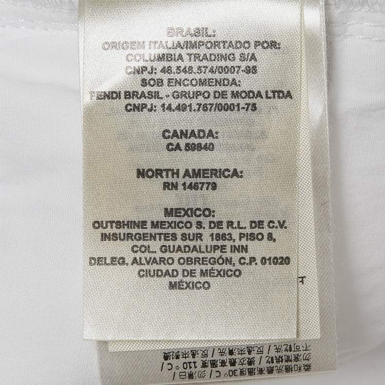 Pre Owned Fendi White Denim Logo Printed Jeans L Waist 31"