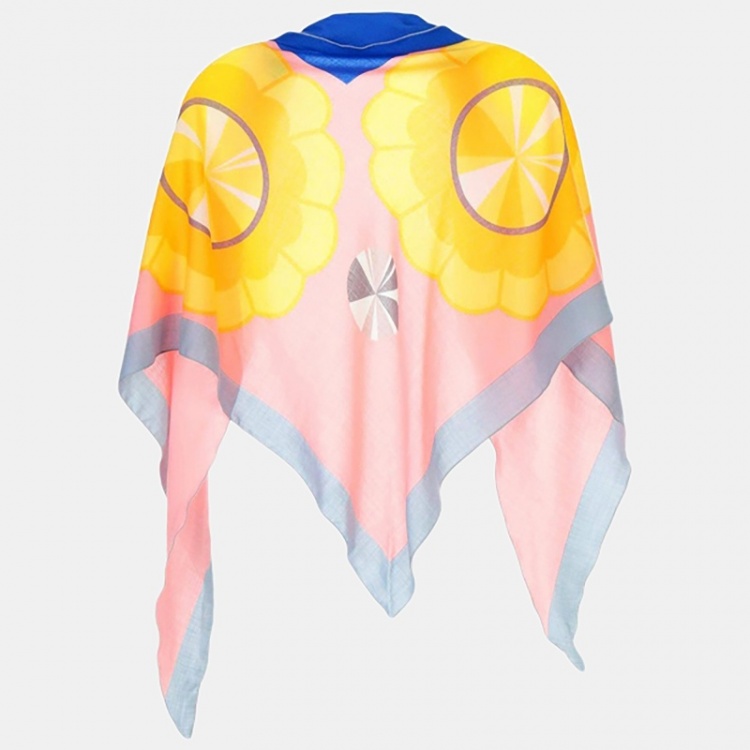 Pre Owned Fendi Multicolor Jewel Eyes Print Wool and Cashmere Scarf
