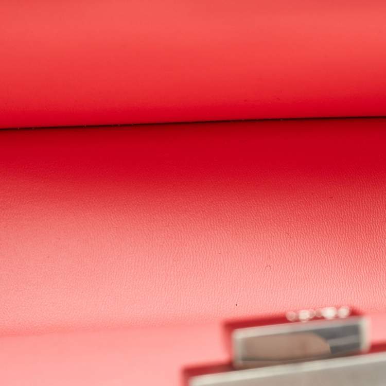 Pre Owned Fendi Pink Patent Leather Medium Peekaboo Cut Bag