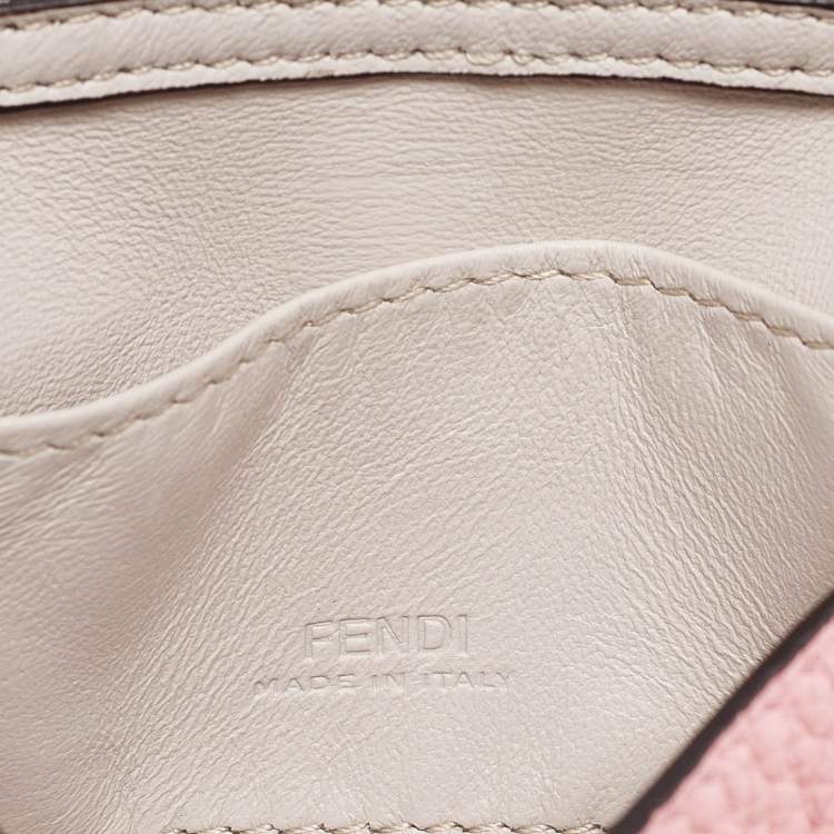 Pre Owned Fendi Pink Leather Nano Baguette Charm Bag