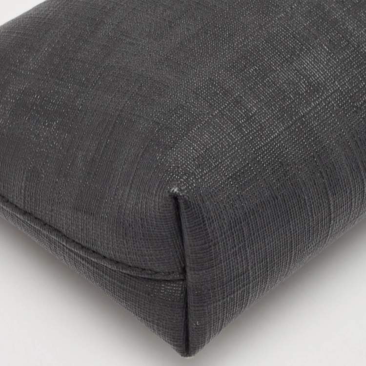 Pre Owned Fendi Black Zucca Coated Canvas Accessories Pochette