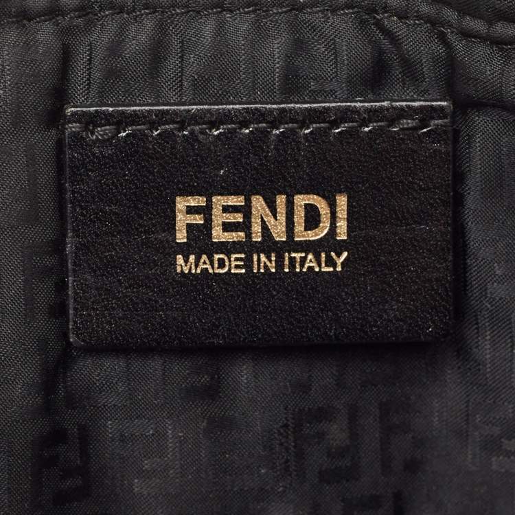 Pre Owned Fendi Black Zucca Coated Canvas Accessories Pochette