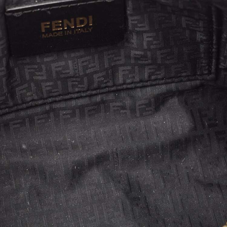 Pre Owned Fendi Black Zucca Coated Canvas Accessories Pochette