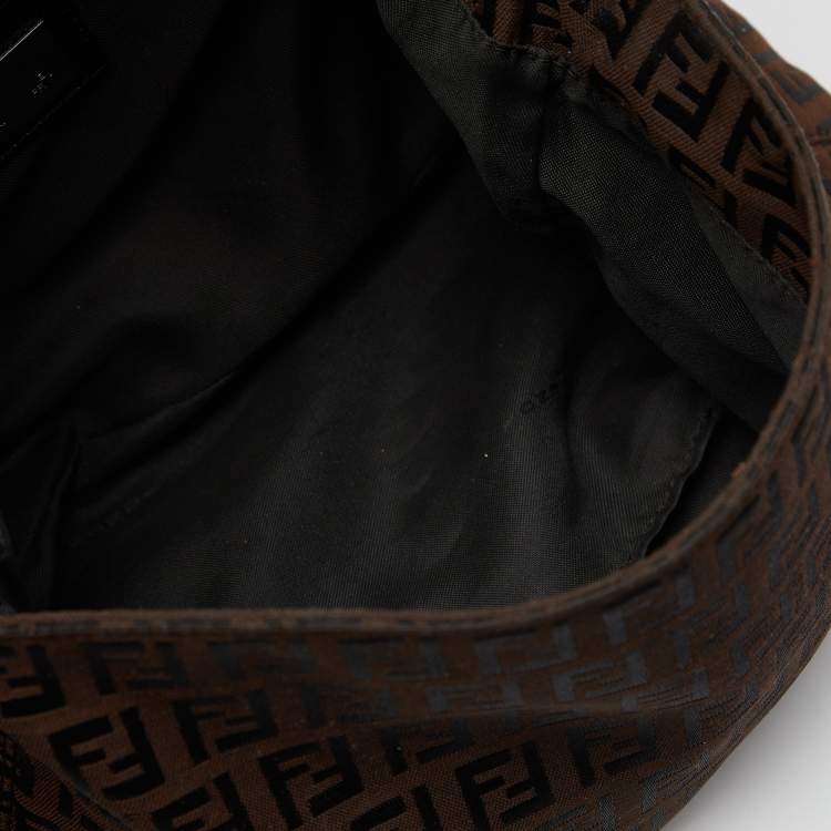Pre Owned Fendi Brown/Black Zucchino Canvas Mama Forever Shoulder Bag
